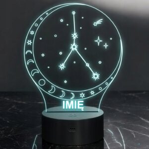 Lampka Nocna LED Rak Znak Zodiaku Horoskop z Imieniem Prezent Grawer
