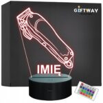 Lampka Nocna LED Imię Statuetka Maszynka Fryzjerska Barber Prezent Grawer 2