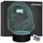 Lampka Nocna LED Z Imieniem Grawer Słuchawki na Prezent