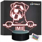 Lampka Nocna LED Soft Coated Wheaten Terrier Rasa Psa z Imieniem na Prezent