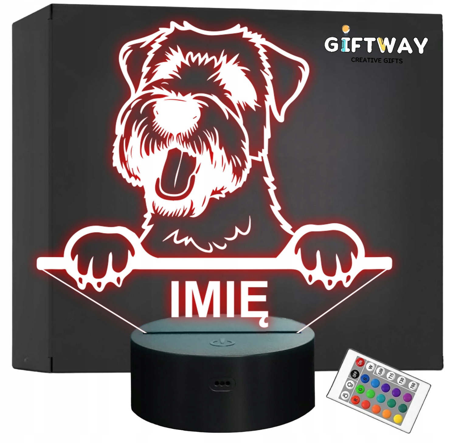 Lampka Nocna LED Soft Coated Wheaten Terrier Rasa Psa z Imieniem na Prezent Lampka Nocna LED Soft Coated Wheaten Terrier Rasa Psa z Imieniem na Prezent