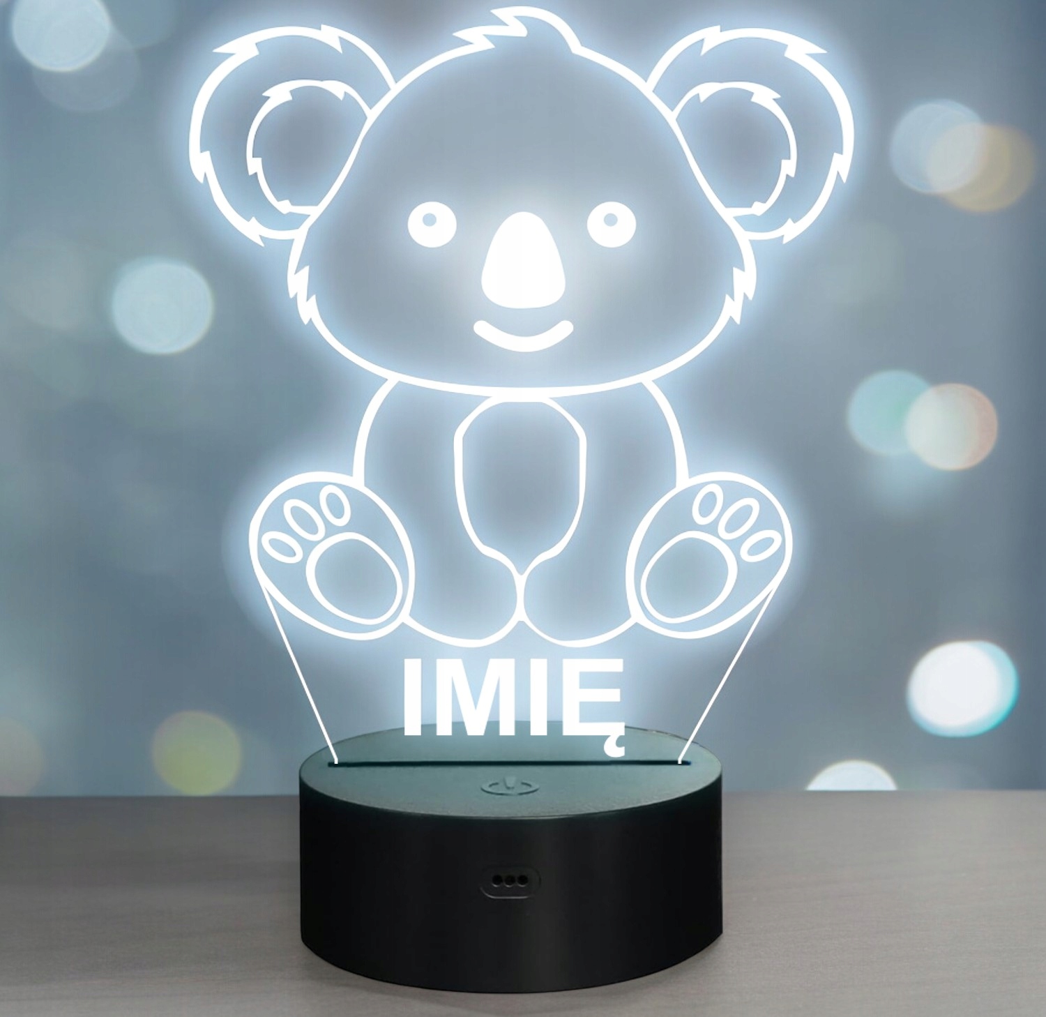Lampka Nocna LED Z Imieniem Słodki Koala dla Dzieci na Prezent Lampka Nocna LED Z Imieniem Słodki Koala dla Dzieci na Prezent