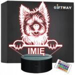 Lampka Nocna LED Cairn Terrier Rasa Psa z Imieniem na Prezent