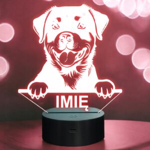 Lampka Nocna LED Rottweiler Rasa Psa z Imieniem na Prezent v.2