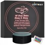 Lampka Nocna LED Pamiątka dla Pary Młodej Ślub Wesele Prezent Grawer v.1