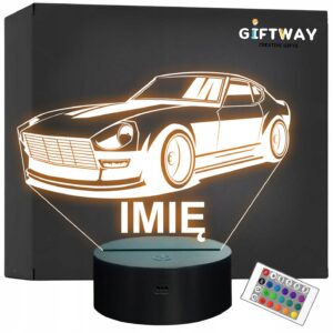 Lampka Nocna LED Imię Statuetka Samochód Auto Retro Sportowe Prezent Grawer