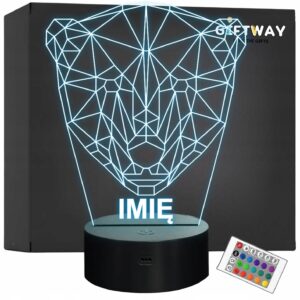 Lampka Nocna LED 3D Z Imieniem Grawer Niedźwiedź Niedźwiadek na Prezent