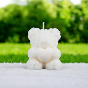 Świeca Zapachowa Sojowa Miś Marcepan i Praliny Biała Świeczka Handmade