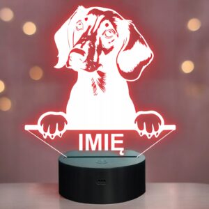 Lampka Nocna LED Jamnik Rasa Psa z Imieniem na Prezent