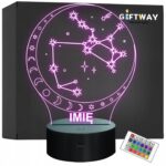 Lampka Nocna LED Strzelec Znak Zodiaku Horoskop z Imieniem Prezent Grawer