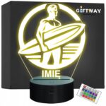 Lampka Nocna LED Statuetka Surfing Sporty Wodne na Prezent Grawer v.1