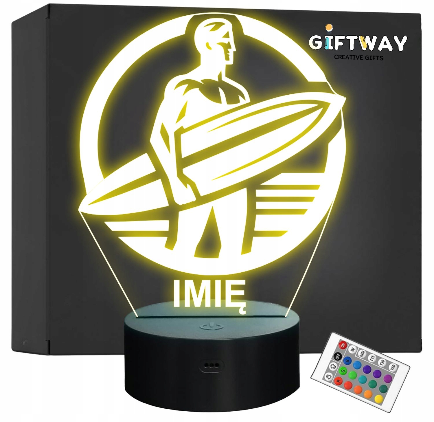 Lampka Nocna LED Statuetka Surfing Sporty Wodne na Prezent Grawer v.1 Lampka Nocna LED Statuetka Surfing Sporty Wodne na Prezent Grawer v.1