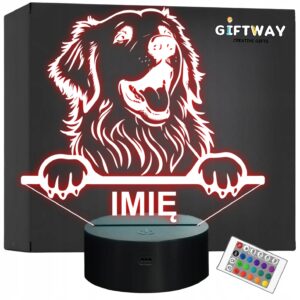 Lampka Nocna LED Pirenejski pies górski Rasa Psa z Imieniem na Prezent