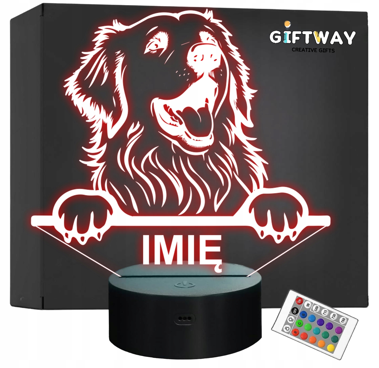 Lampka Nocna LED Pirenejski pies górski Rasa Psa z Imieniem na Prezent Lampka Nocna LED Pirenejski pies górski Rasa Psa z Imieniem na Prezent