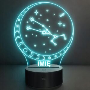 Lampka Nocna LED Byk Znak Zodiaku Horoskop z Imieniem Prezent Grawer