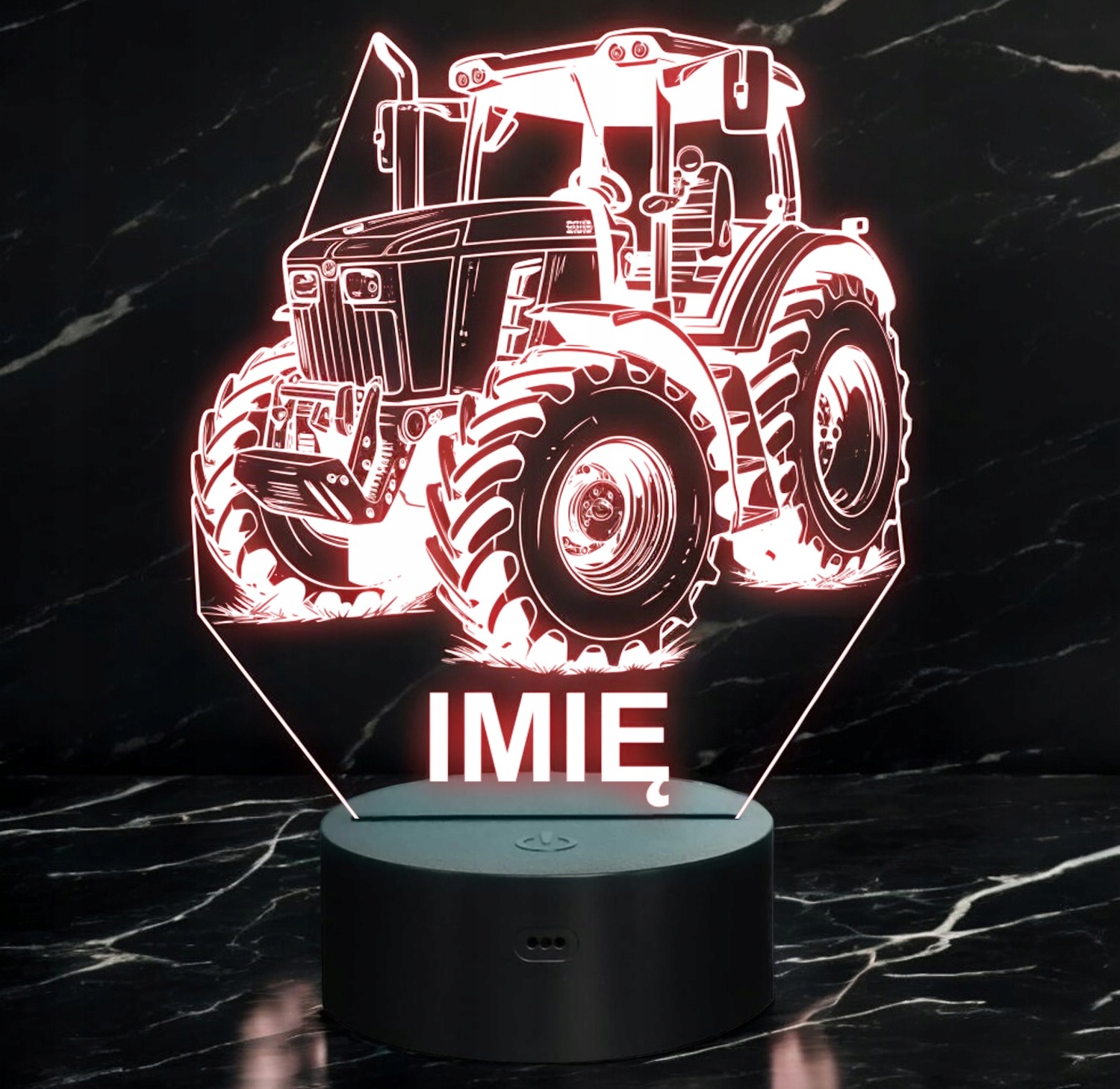 Lampka Nocna LED Imię Statuetka Traktor Rolnik na Prezent Grawer v.1 Lampka Nocna LED Imię Statuetka Traktor Rolnik na Prezent Grawer v.1