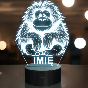 Lampka Nocna LED Z Imieniem Słodki Orangutan Małpa dla Dzieci na Prezent