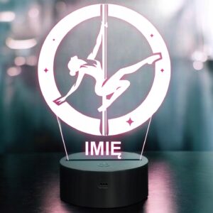 Lampka Nocna LED Statuetka Taniec na rurze Pole Dance na Prezent Grawer v.4