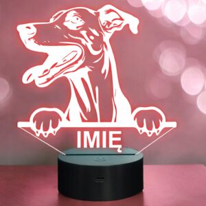 Lampka Nocna LED Whippet Rasa Psa z Imieniem na Prezent