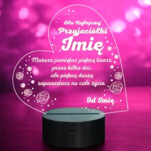 Lampka Nocna LED Statuetka Dla Najlepszej Przyjaciółki na Prezent Grawer
