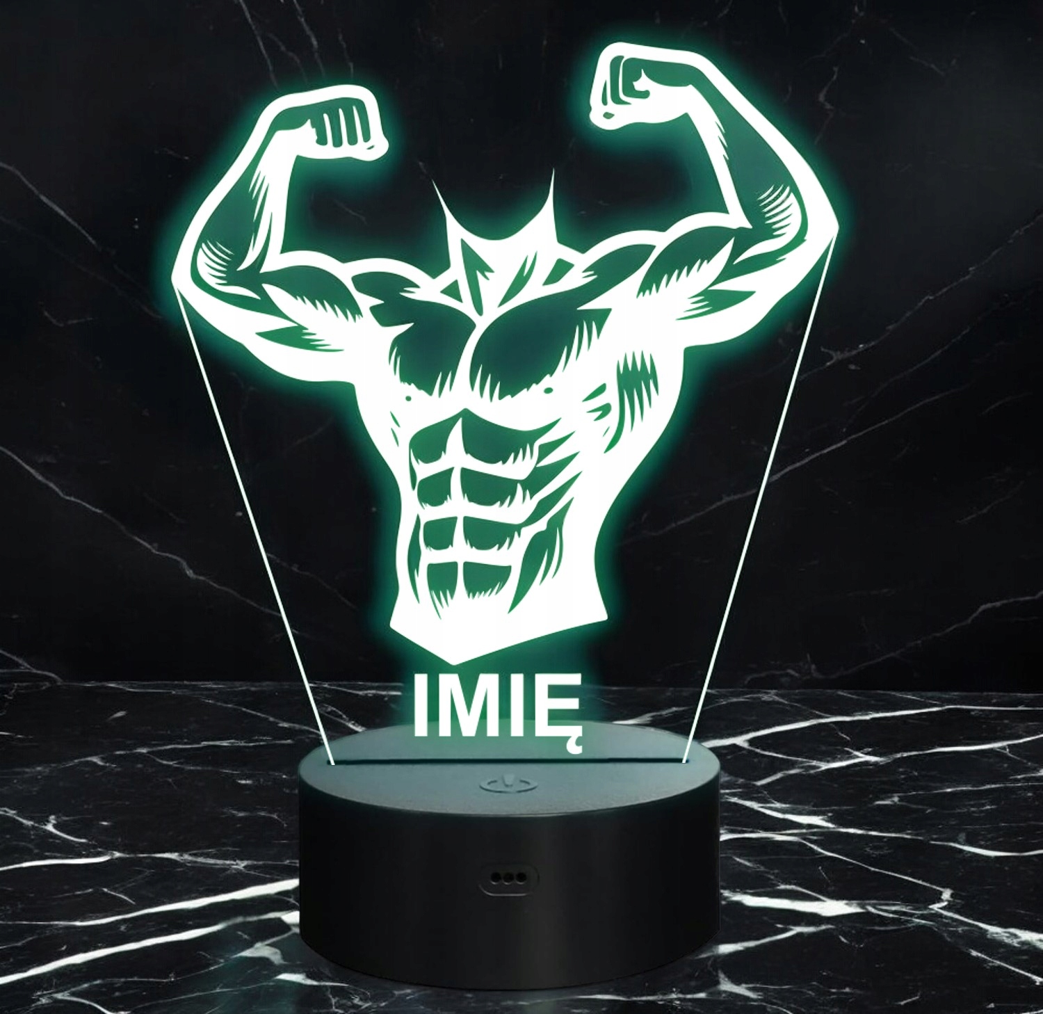 Lampka Nocna LED Imię Statuetka Sylwetka Kulturysta Siłownia Prezent Grawer Lampka Nocna LED Imię Statuetka Sylwetka Kulturysta Siłownia Prezent Grawer