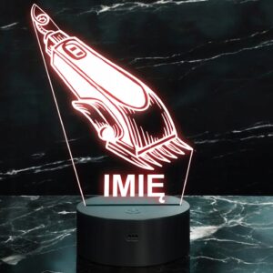 Lampka Nocna LED Imię Statuetka Maszynka Fryzjerska Barber Prezent Grawer