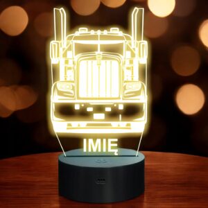 Lampka Nocna LED Imię Statuetka Ciężarówka Tir na Prezent Grawer v.5