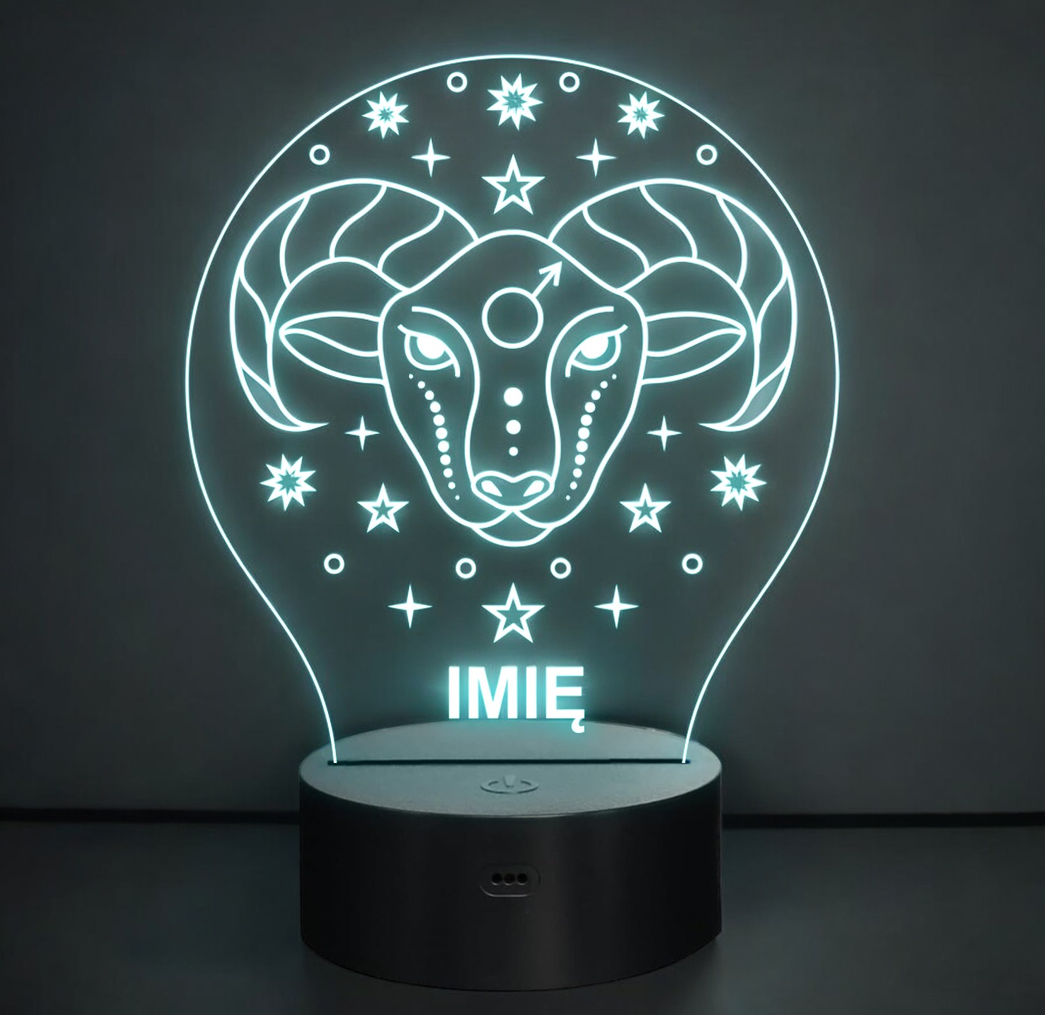 Lampka Nocna Baran LED Znak Zodiaku Horoskop z Imieniem Prezent Grawer Lampka Nocna Baran LED Znak Zodiaku Horoskop z Imieniem Prezent Grawer