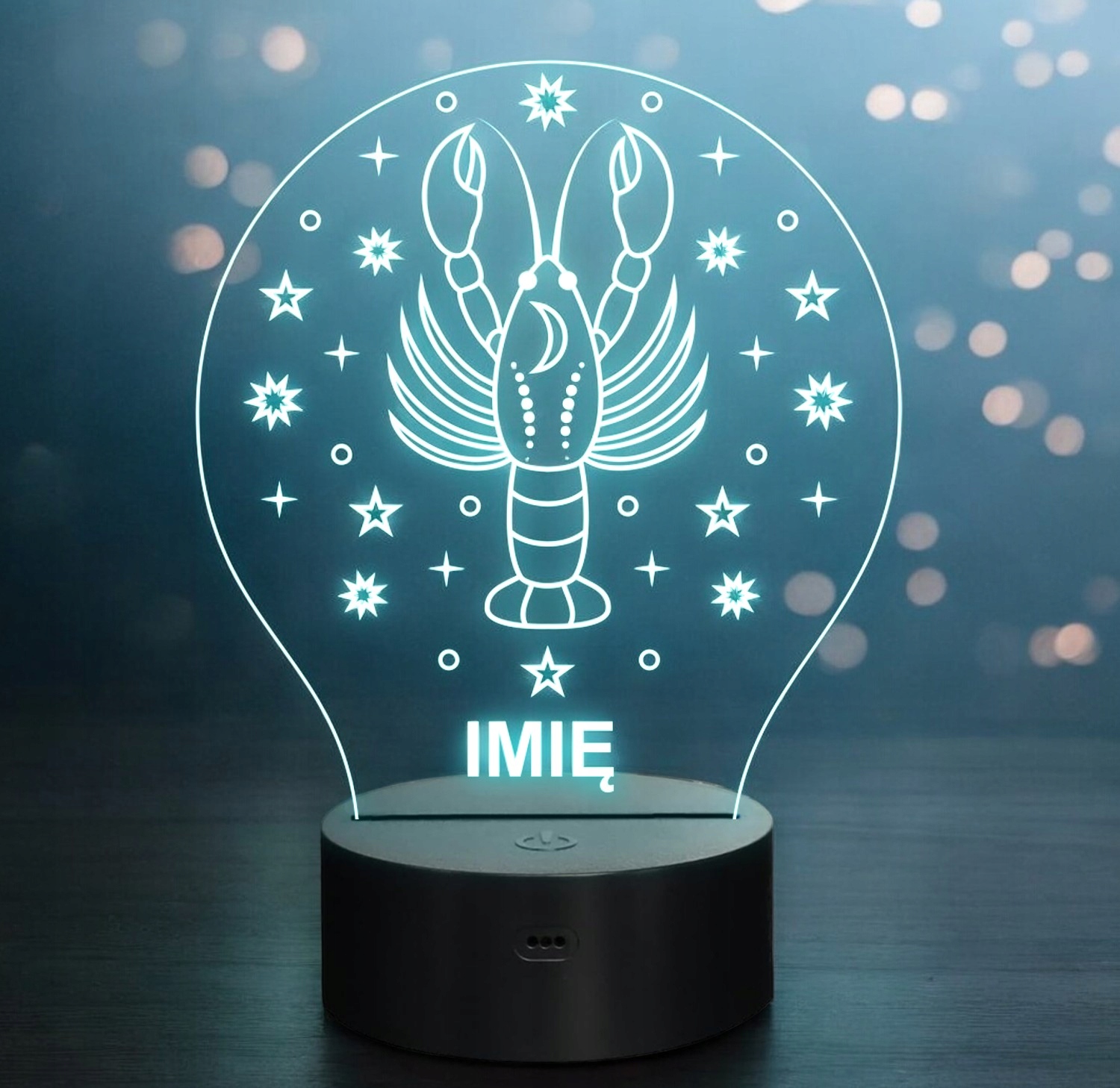 Lampka Nocna Rak LED Znak Zodiaku Horoskop z Imieniem Prezent Grawer Lampka Nocna Rak LED Znak Zodiaku Horoskop z Imieniem Prezent Grawer