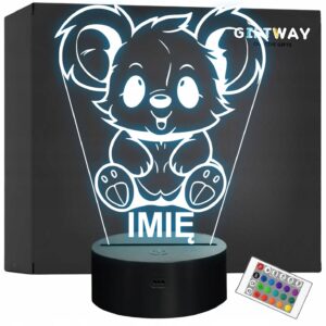 Lampka Nocna LED Z Imieniem Słodki Koala dla Dzieci na Prezent v.2