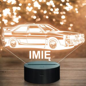 Lampka Nocna LED Imię Statuetka Samochód Auto Sportowe Prezent Grawer v.4