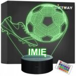 Lampka Nocna LED Piłka Nożna z Imieniem Grawer Personalizowana na Prezent
