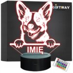 Lampka Nocna LED Welsh Corgi Cardigan Rasa Psa z Imieniem na Prezent