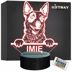 Lampka Nocna LED Red heeler Rasa Psa z Imieniem na Prezent