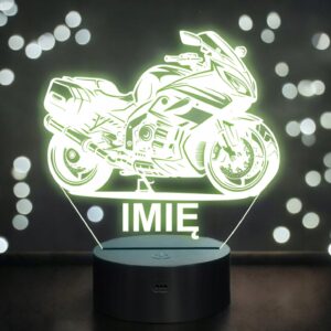 Lampka Nocna LED Imię Motocykl Motor Ścigacz na Prezent Grawer v.2