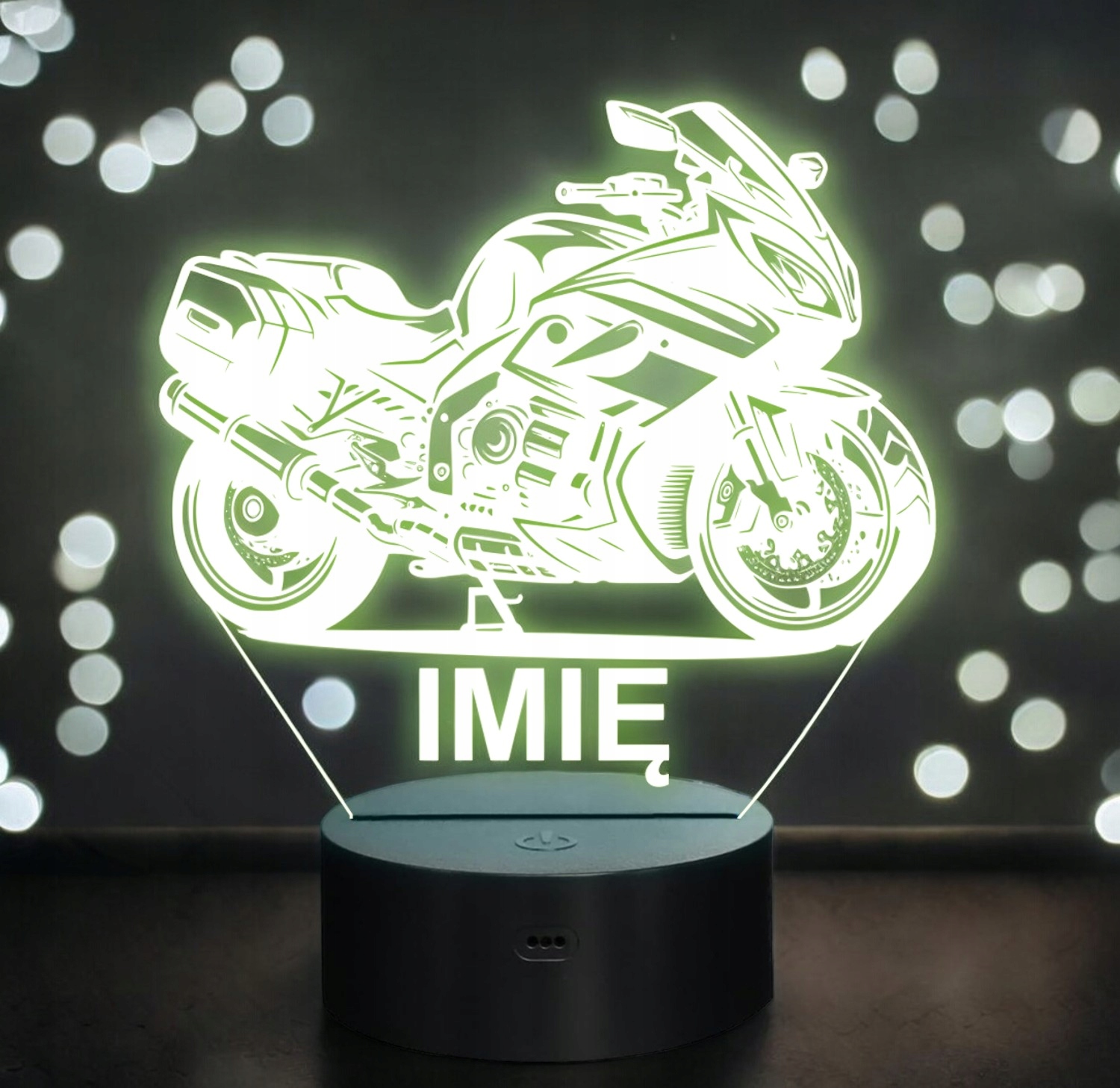 Lampka Nocna LED Imię Motocykl Motor Ścigacz na Prezent Grawer v.2 Lampka Nocna LED Imię Motocykl Motor Ścigacz na Prezent Grawer v.2
