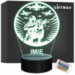 Lampka Nocna LED Statuetka Żołnierz Wojskowy Zawód na Prezent Grawer v.1