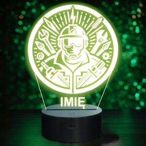 Lampka Nocna LED Statuetka Elektryk Narzędzia Zawód na Prezent Grawer v.1