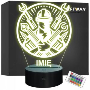 Lampka Nocna LED Statuetka Elektryk Narzędzia Zawód na Prezent Grawer v.2