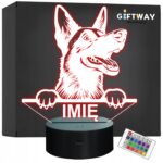 Lampka Nocna LED Pies Owczarek Belgijski Belgian Malinois z Imieniem