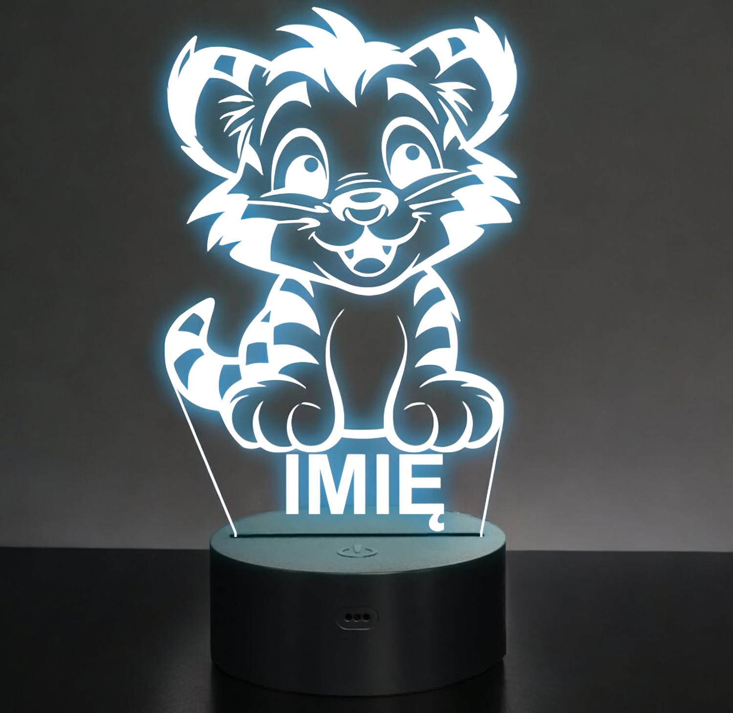 Lampka Nocna LED Z Imieniem Słodki Tygrys Tygrysek dla Dzieci Prezent v.2 Lampka Nocna LED Z Imieniem Słodki Tygrys Tygrysek dla Dzieci Prezent v.2