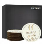 Drewniane Tabliczki z Miesiącami do Zdjęć Dziecka Pierwszy Rok Misie Białe