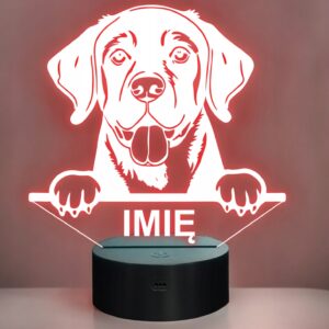 Lampka Nocna LED Labrador retriever Rasa Psa z Imieniem na Prezent v.2