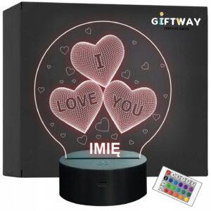 Lampka Nocna LED I Love You Serca Miłosna Prezent na Walentynki