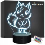 Lampka Nocna LED Z Imieniem Słodka Wiewiórka dla Dzieci na Prezent Grawer