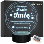 Lampka Nocna LED Statuetka Pamiątka dla Brata Rodzeństwa Prezent Grawer
