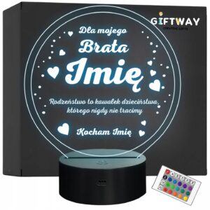 Lampka Nocna LED Statuetka Pamiątka dla Brata Rodzeństwa Prezent Grawer