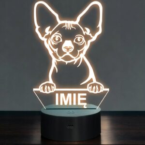 Lampka Nocna LED Bambino Rasa Kota z Imieniem na Prezent