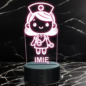 Lampka Nocna LED Statuetka Pielęgniarka Bajka Zawód na Prezent Grawer v.2