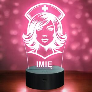 Lampka Nocna LED Statuetka Pielęgniarka Postać Zawód na Prezent Grawer v.3